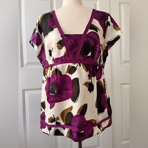 Boden silk top, purple, size 12